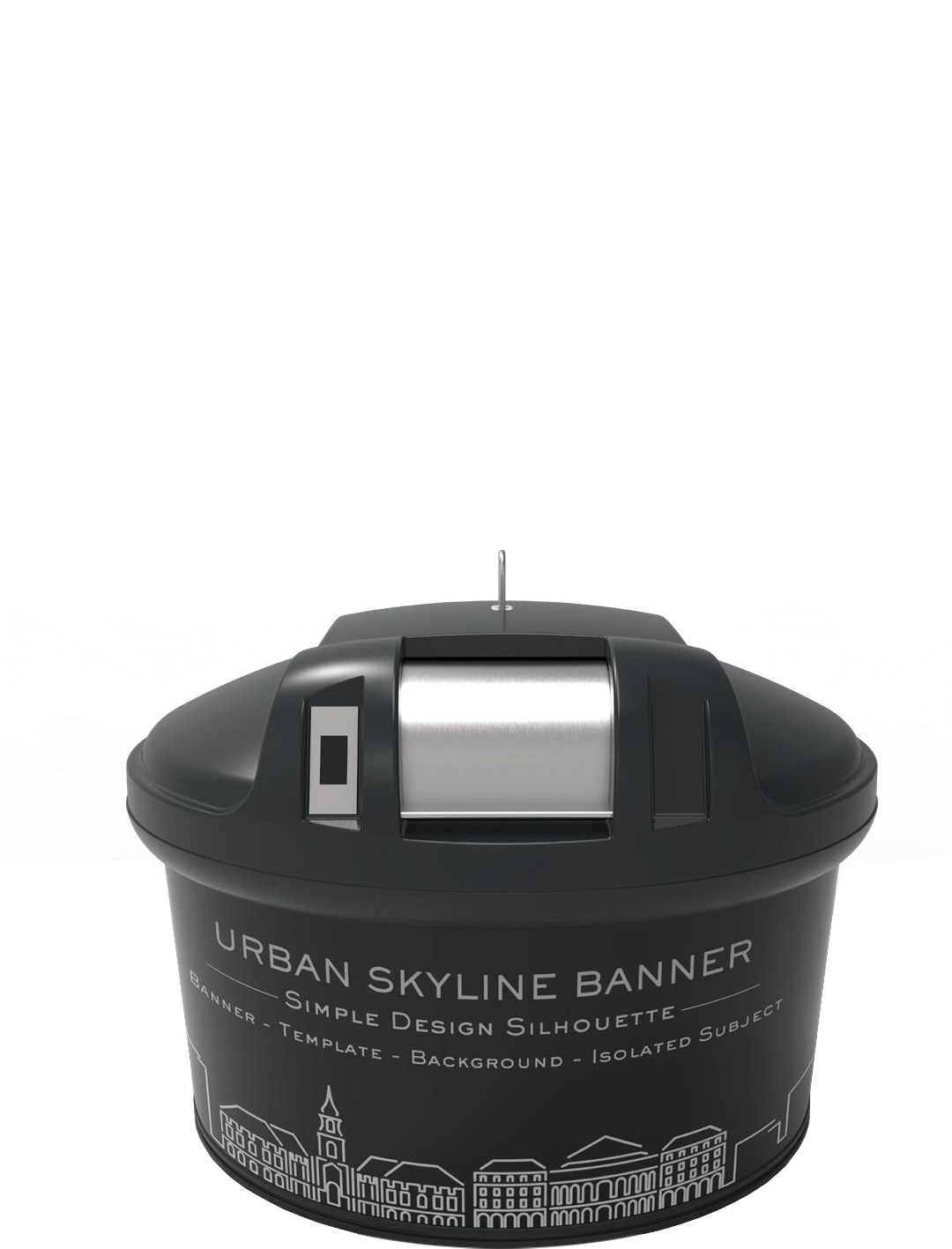 Semi underground container with a Print decoration
